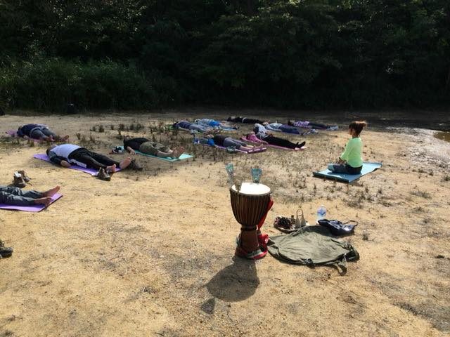 ヨガとアフリカンジャンベin六甲山